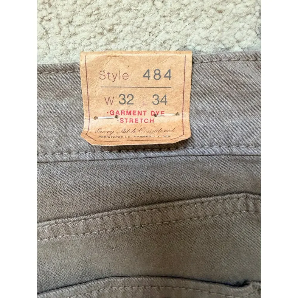 NWT J.Crew 484 Slim Fit Five Pocket Pants Men’s 32x34 Brown Stretch Chino AZ963